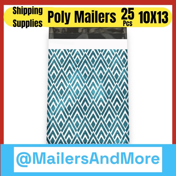 25 10X13 Poly Mailers, Geometric Chevron, Shipping Envelopes PRICE IS FIRM - Picture 4 of 6